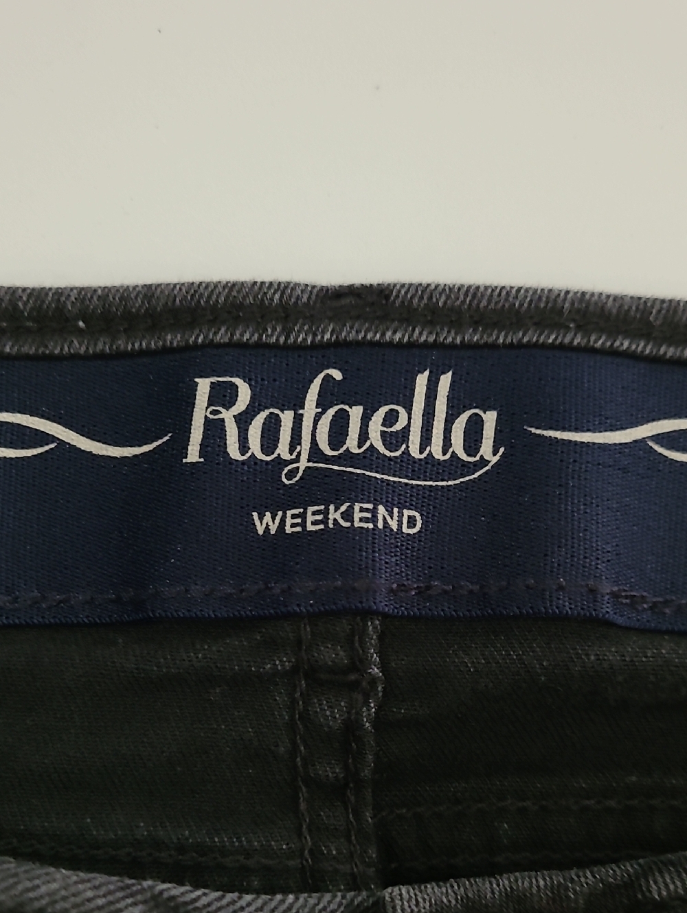 Rafaella Black Cropped Jeans with Colorful Embroidered Fringe Cuffs size 12 - Picture 4 of 9
